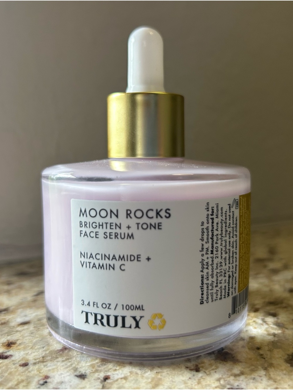 TRULY Moon Rocks Brightening Face Serum - 3.4 oz. New.